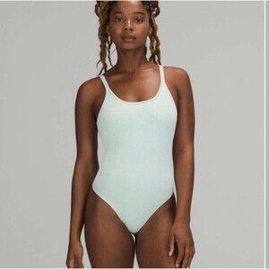Lululemon Size 10 Ebb to Street Ribbed Bodysuit Mint Green NWOT